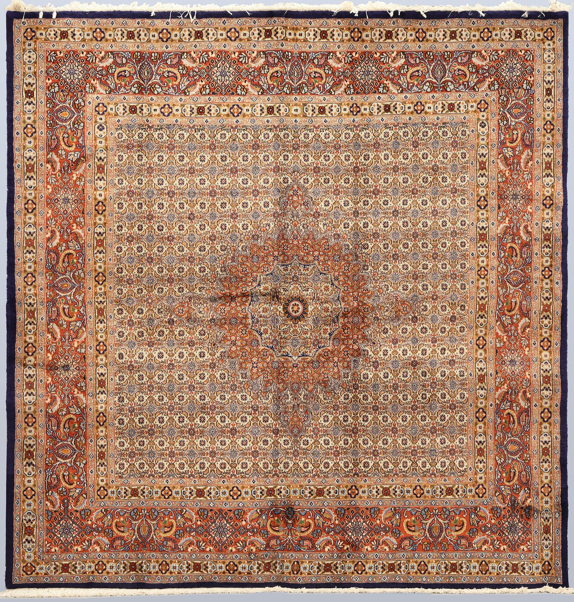 A part silk Moud carpet, c. 223 x 216 cm.