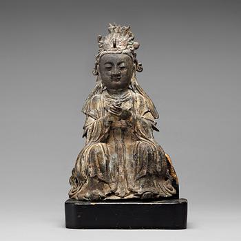 466. A bronze figure of Guanyin, Ming dynasty (1368-1644).