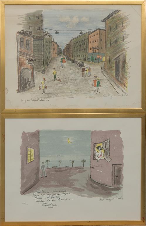 ASTRI BERGMAN-TAUBE, färglitografier, 20 st, signerade och numrerade, flertalet i upplaga kring 200, 1970-talets mitt.