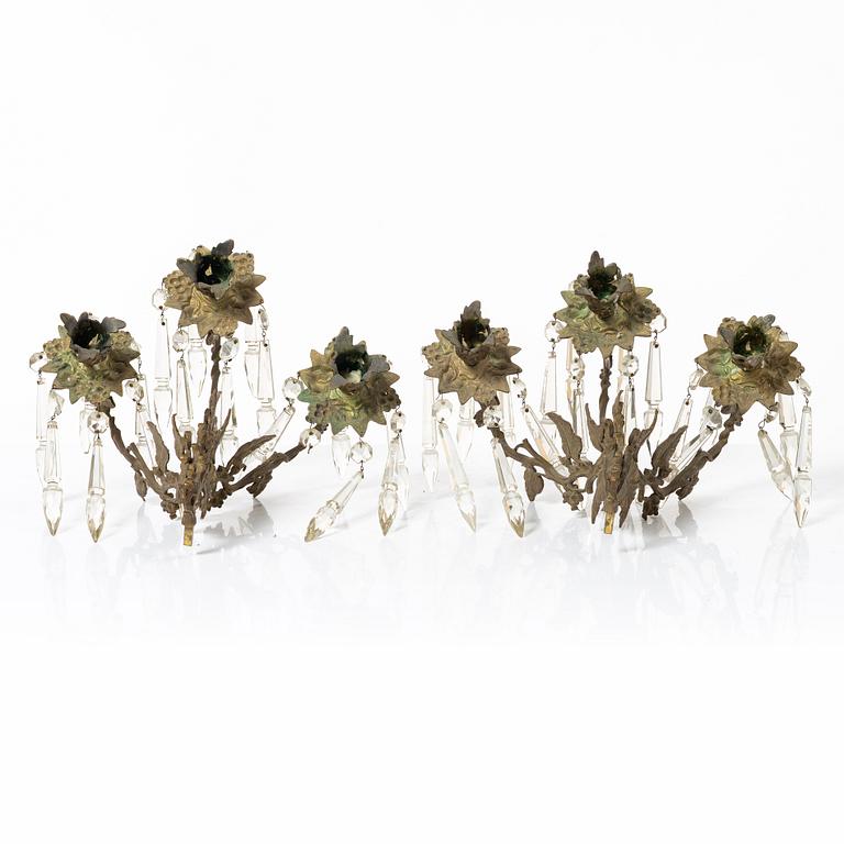 Wall lights a pair, late 19th century.