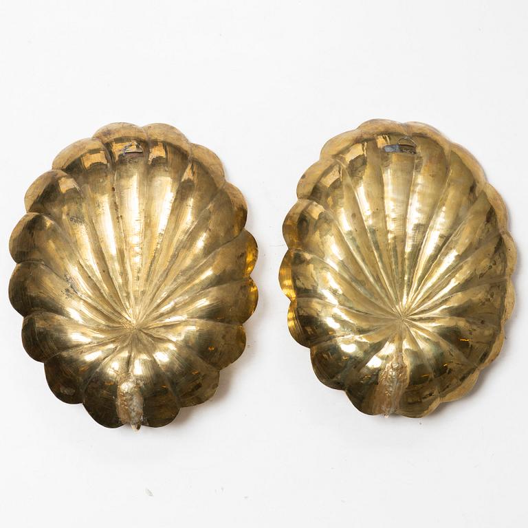 A pair of brass wall sconces, 20th century.