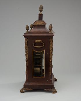 An English 18th century bracket clock, quarter chime on six-bells. Dial marked "HERMAN DIEDRICH SPÖRING LONDON".