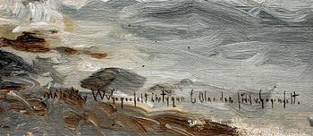 WILHELM VON GEGERFELT, olja på pannå, osign, intygad av C Olander född von Gegerfelt.