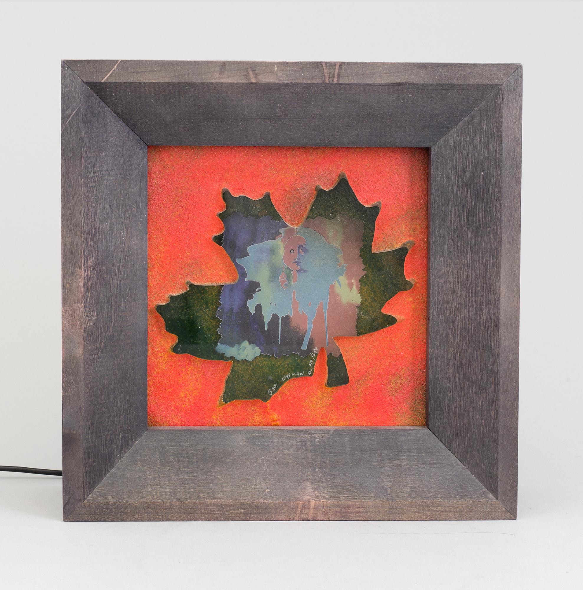 KJELL ENGMAN, relief/lampa, glas, signerad Kjell Engman och numrerad 199/699.