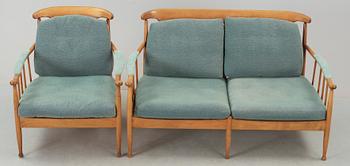 FÅTÖLJ samt SOFFA,  "Skrindan", Kerstin Hörlin-Holmquist.