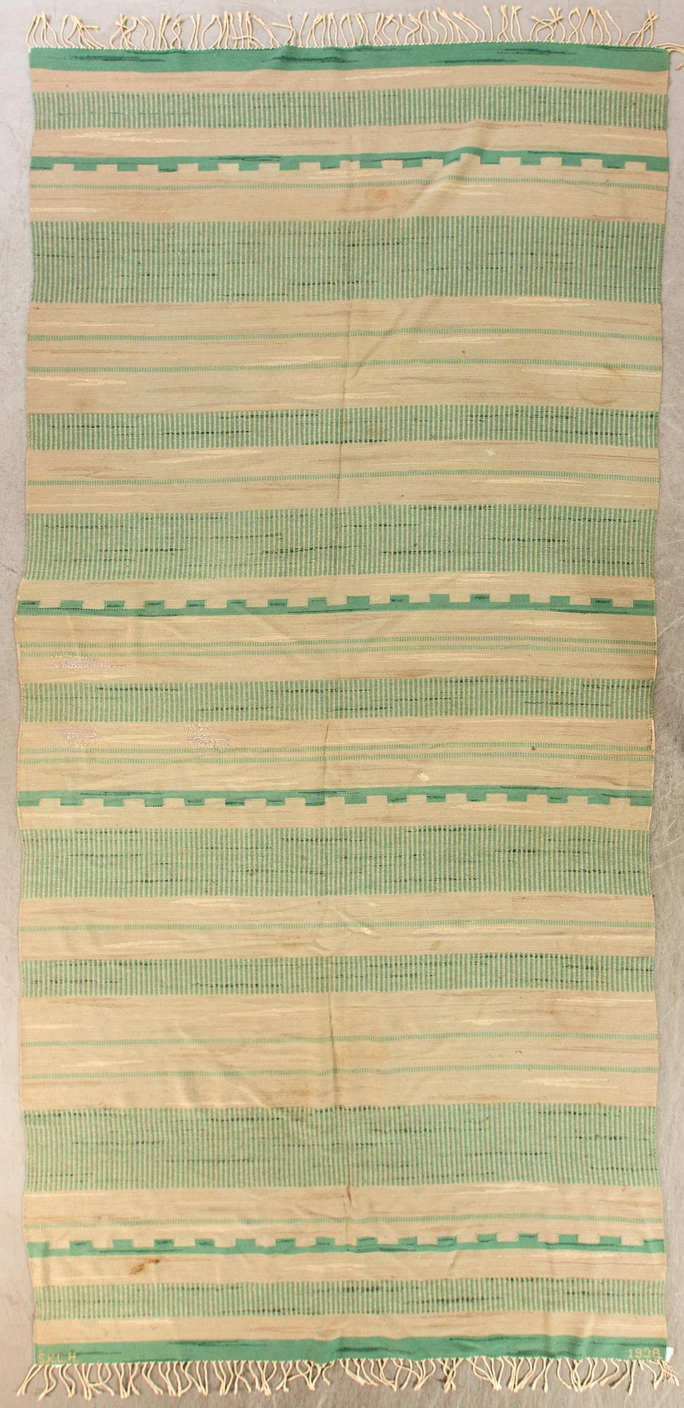 Matta, Södra Kalmar Läns Hemslöjd, daterad 1938, Ca 470 x 190 cm.