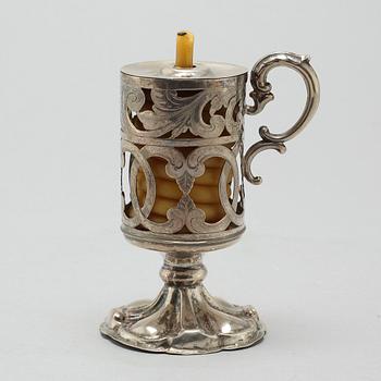 CHRISTOPHER CREUTZ, vaxljusstake, silver, Stockholm, 1859.