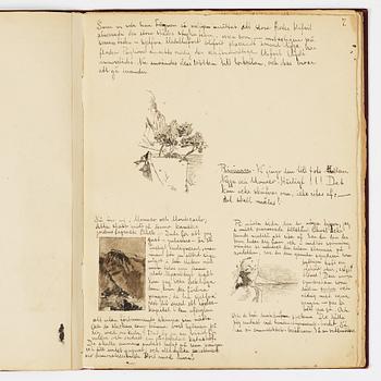 Carl Larsson, CARL LARSSON, illustrated travel story, "Från Stockholm till Messina" (From Stockholm to Messina), 1886.