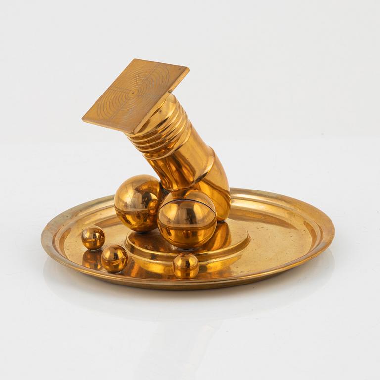 A four-piece brass writing set, Gusum, 20th century.