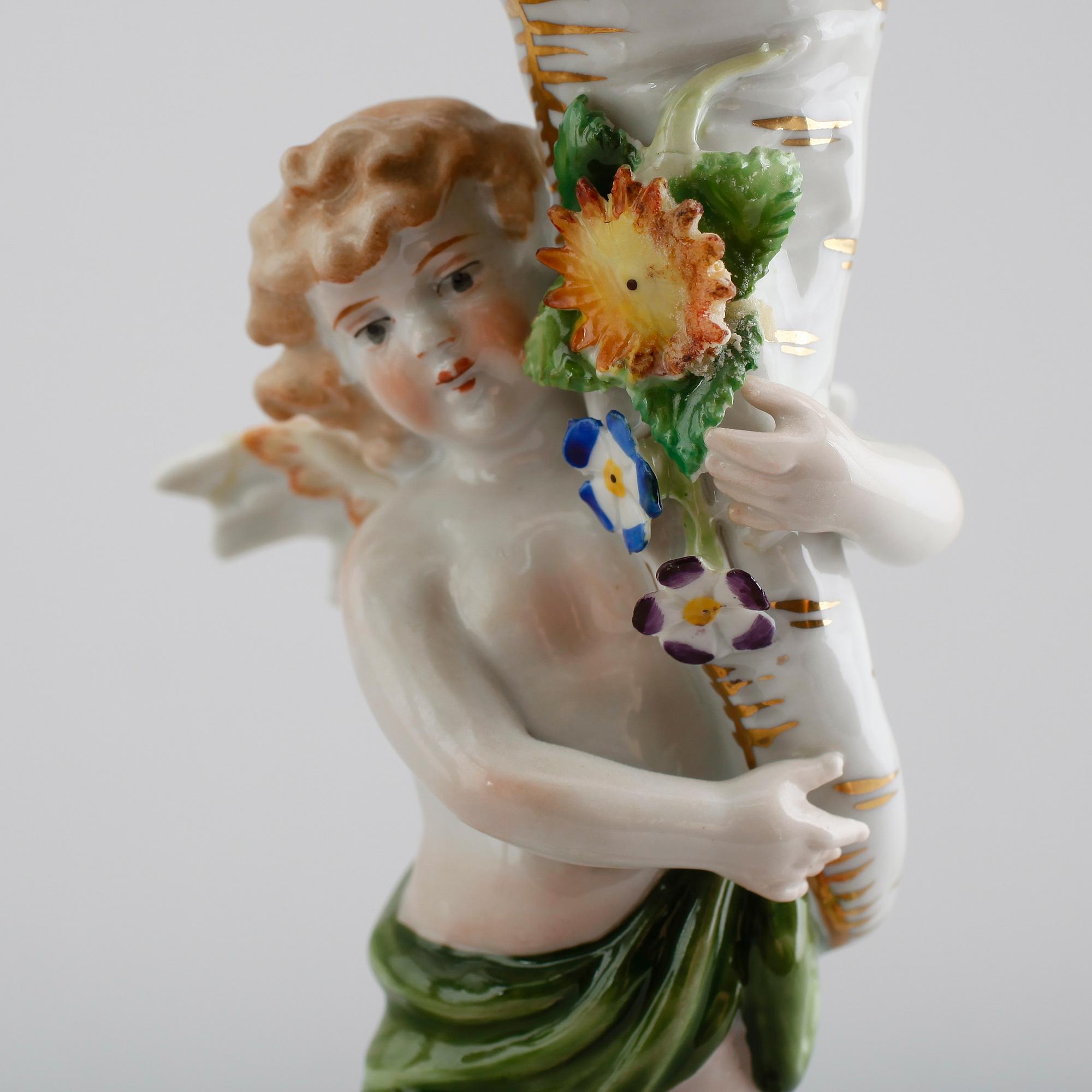 KANDELABRAR, 1 par, porslin, Schierholz, 1900-talets mitt.