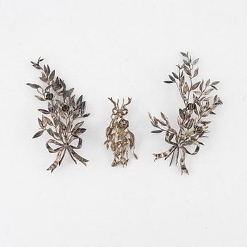 Silvergarnityr, 4 delar, omkring år 1900.