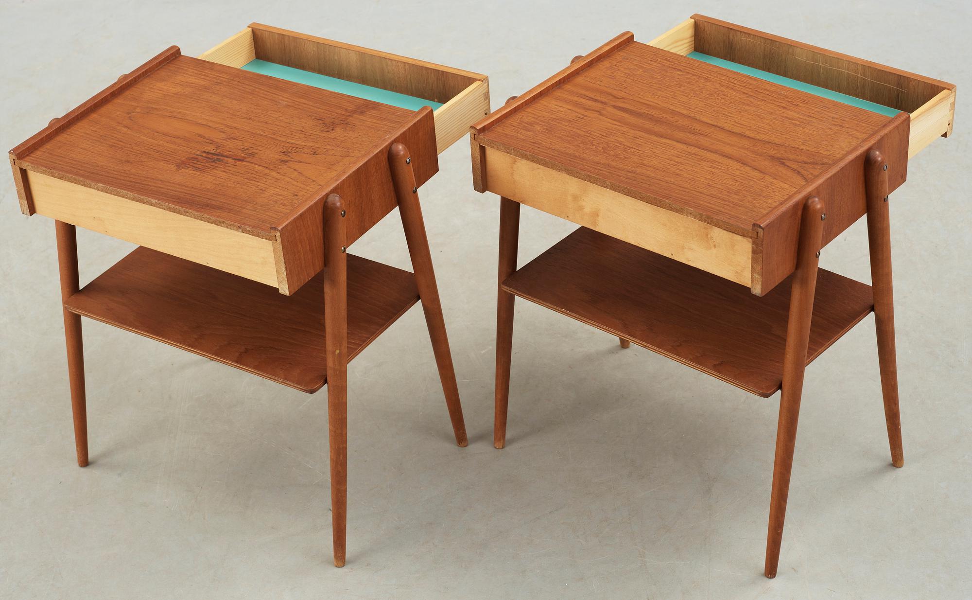 SÄNGBORD, ett par, 1950-tal.