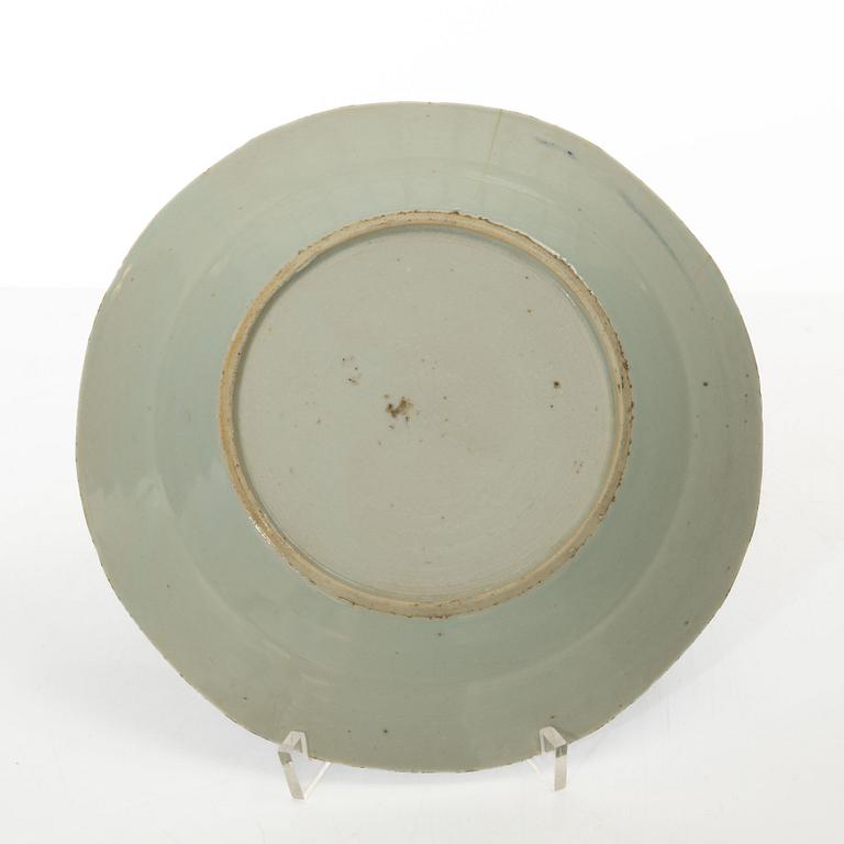 A set of thirteen Chinese blue and white porcelain dishes, Qing dynasty, 19th century.