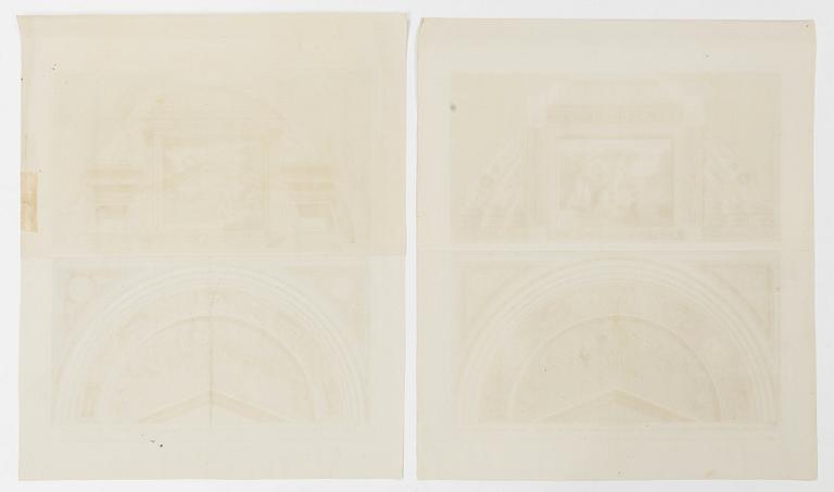 Giovanni Ottaviani, Four scenes from cloister vaults in the Raphael Loggias in the Vatican.