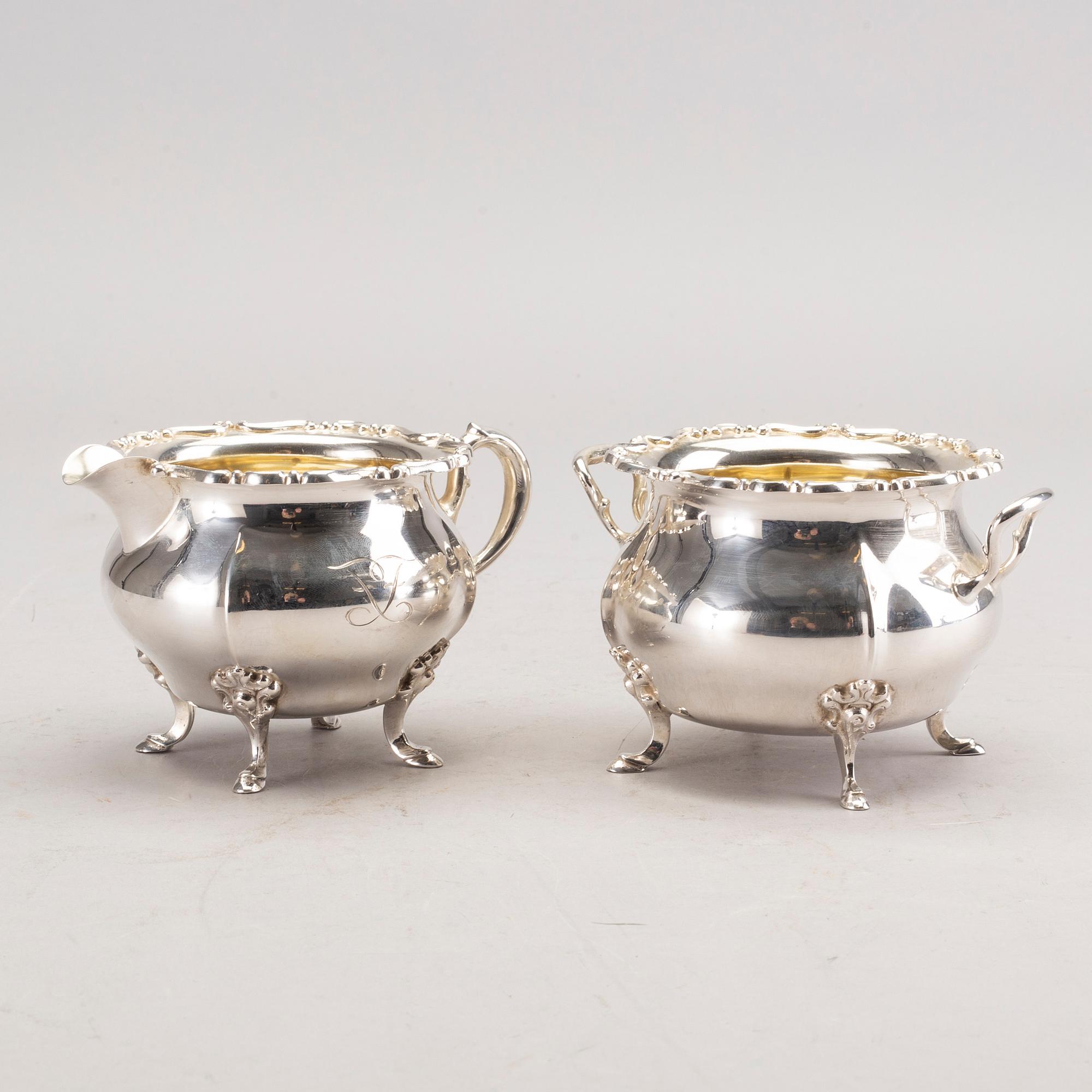 KAFFESERVIS, 3 delar, silver, K Andersson, 1936.
