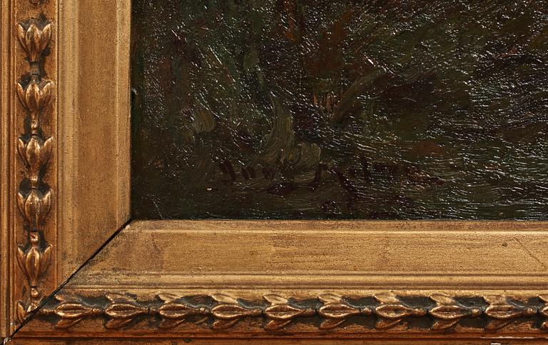 OKÄND KONSTNÄR, olja på pannå, otydligt sign samt dat 05, tidigt 1900-tal.