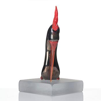Kjell Engman, a unique glass sculpture, a high-heeled shoe in the shape of a fish, Kosta Boda.
