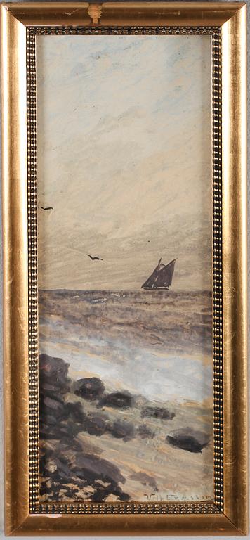 OIDENTIFIERAD KONSTNÄR, 2 st, akvareller, signerade Vilh Ericsson, omkring år 1900.