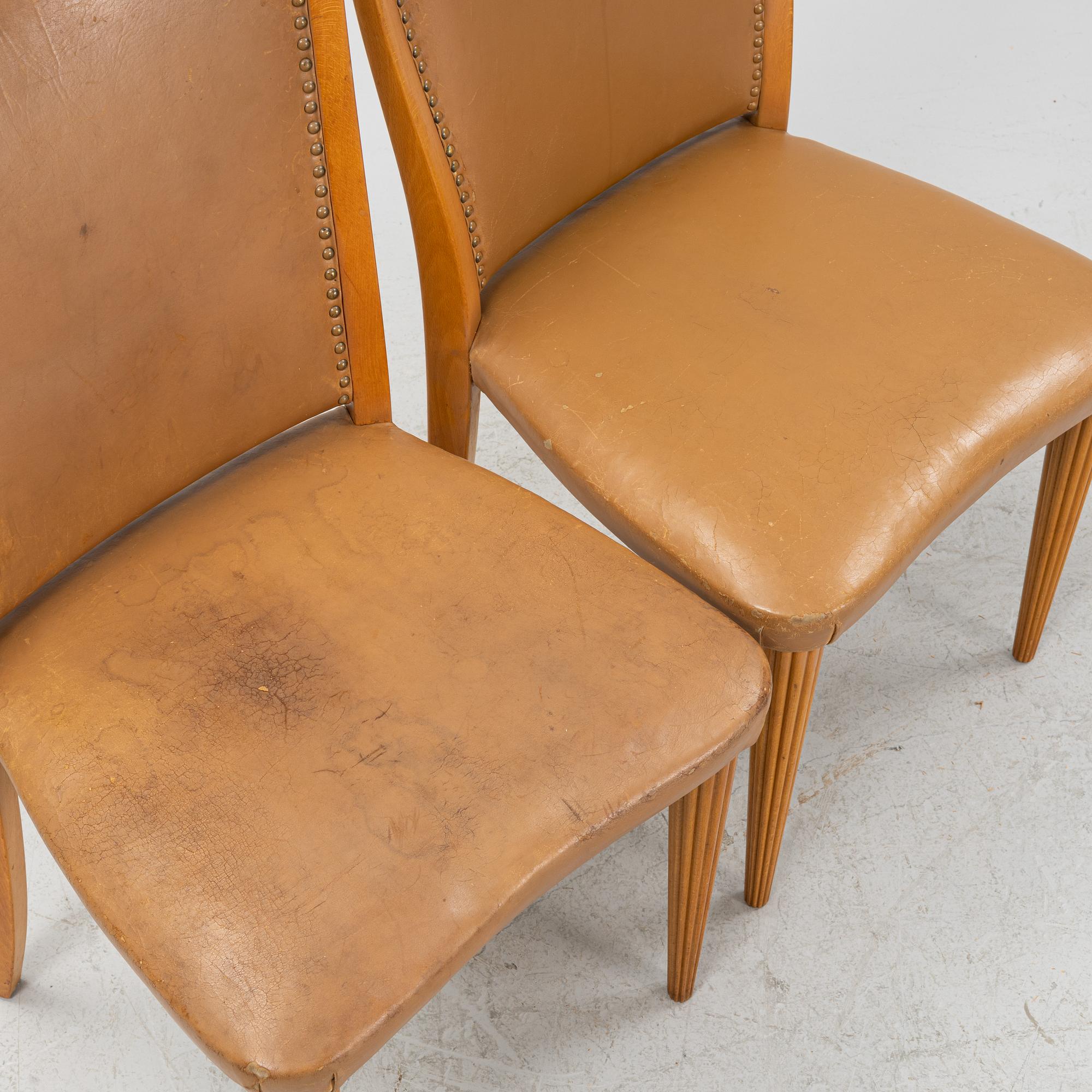 Six SCandinavian Modern chairs, 1940's.