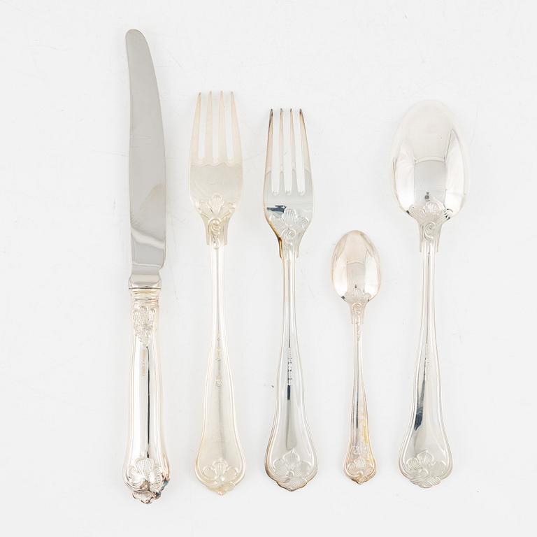 A Swedish Silver Cutlery, model 'Sachsisk' including mark of Mema, Lidköping 1993 (24 pieces).