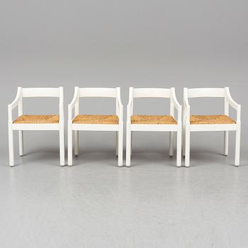 VICO MAGISTRETTI, stolar, 4 st, "Carimate", Cassina, Italien.