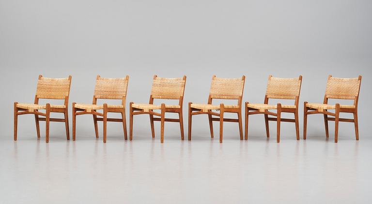 Hans J. Wegner, a set of six 'CH31' chairs, Carl Hansen & Son, Denmark 1950s.