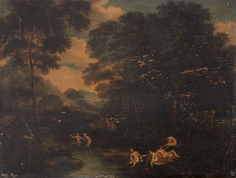 Cornelis van Poelenburgh, his followers, Bathing Nymphs.