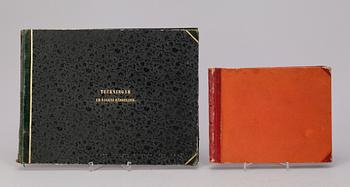 BÖCKER, 2 vol, "Teckningar ur dagens händelser 1847-1852", av F. von Dardel, Stockholm troligen 1848  resp "Skisser af reiselivet i Norge" av CF Diriks, troligen 1865-71.