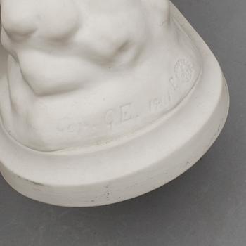 SKULPTUR, "Stickan", parian, Gustavsberg, signerad G E.