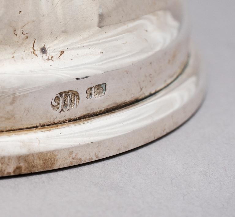 LJUSSTAKE, silver, importstämplar, 1900-talets första hälft. Tot. v. 179 g.