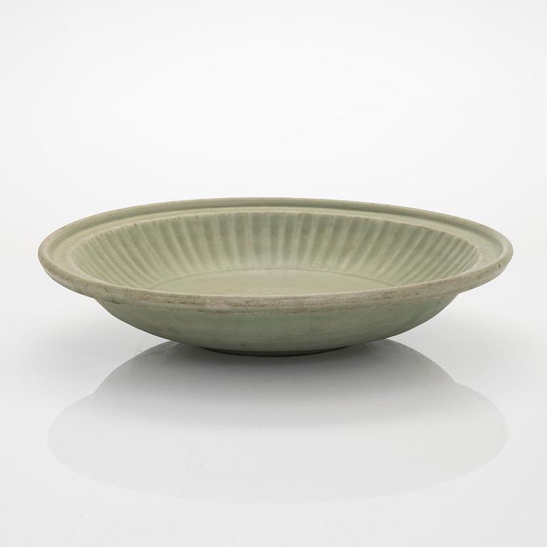 A Celadon dish, Ming dynasty (1368-1644).