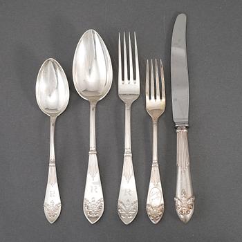 A silver 'Empire' cutlery, some CG Hallberg, Stockholm 1931 (53 pc).