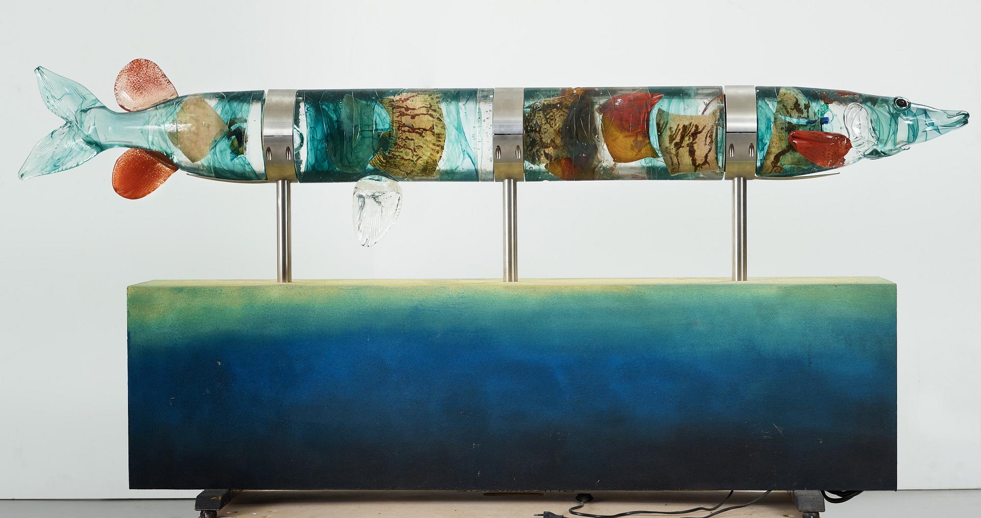 A Kjell Engman glass part sculpture group, Kosta Boda, Sweden 1997.
