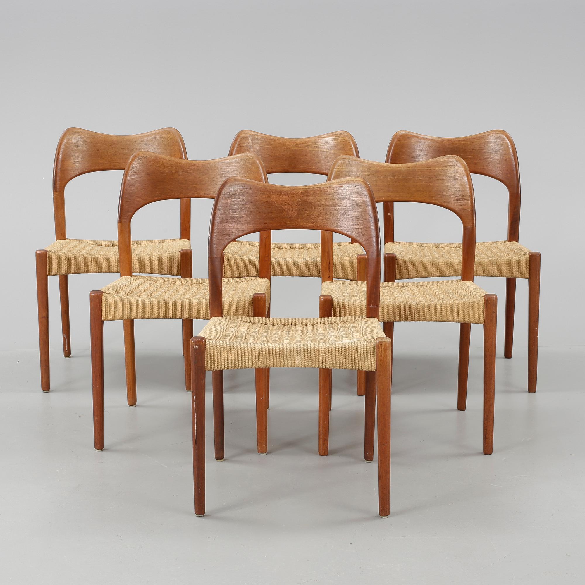 STOLAR, 6 st, Niels O Møller, J L Møller, Danmark, 1960-tal.