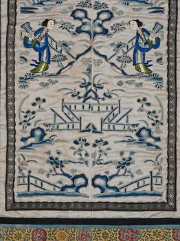 Broderi, siden. Sen Qingdynasti, omkring 1900.