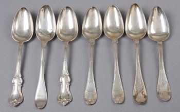 PARTI SKEDAR, 15 st, silver, bl a Arvid Kastman och Anders Gustaf Carlberg, Eksjö och Petter Åkerman, Stockholm, 1763-1876.