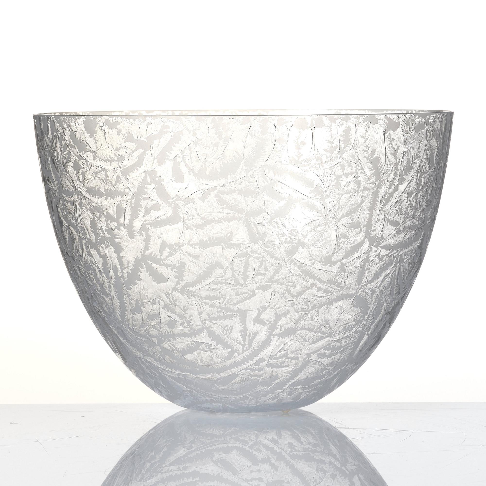 Ingegerd Råman, a 'Frost' glass bowl, Orrefors, Sweden 2003, ed. 35/60.