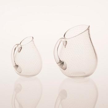 KANNUT, 2 kpl, lasia, design Gunnel Nyman, 1900-luvun puoliväli.