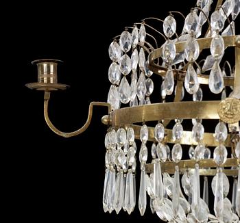 A late Gustavian circa 1800 four-light chandelier.