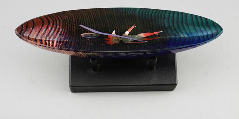 SKULPTUR, glas, Bertil Vallien, Kosta Boda, signerad.