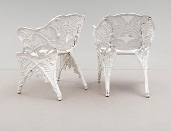 TRÄDGÅRDSSTOLAR, 1 par, Melins, Anderstorp, 1900-talets andra hälft.