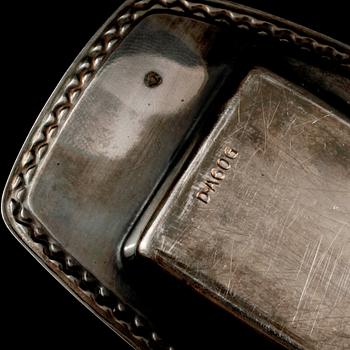 SALT- och PEPPARKAR, silver, emalj och glas, David Andersen, Norge, 1900-tal.