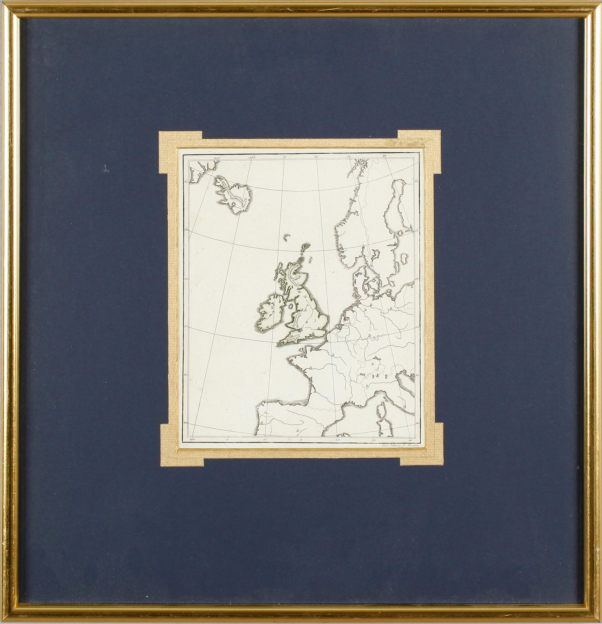 KOPPARSTICK, 2 st, kartor, efter Jättnig och Cumelin, 1700-tal.