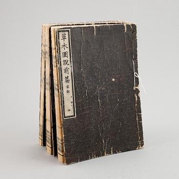 Linuma Yokusai (1782-1865), efter, böcker, 3 volymer, "Somoku zusetsu".
