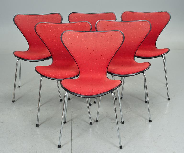 STOLAR, "Sjuan", 6 st, Arne Jacobsen, Fritz Hansen, Danmark, 1987.