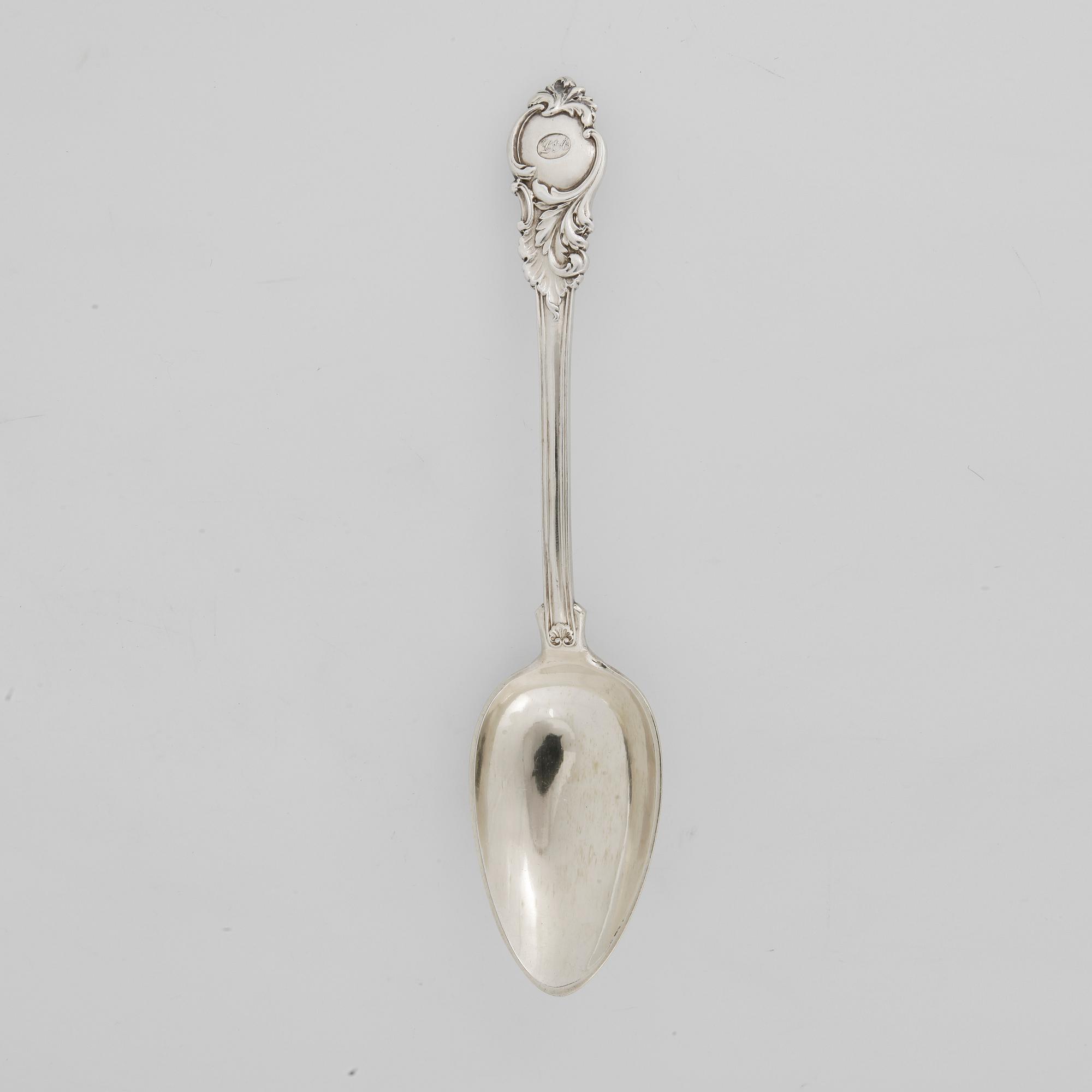 SKEDAR, 8st, förgyllt silver. C. Cedergren, Stockholm, 1860. Vikt ca 419g.