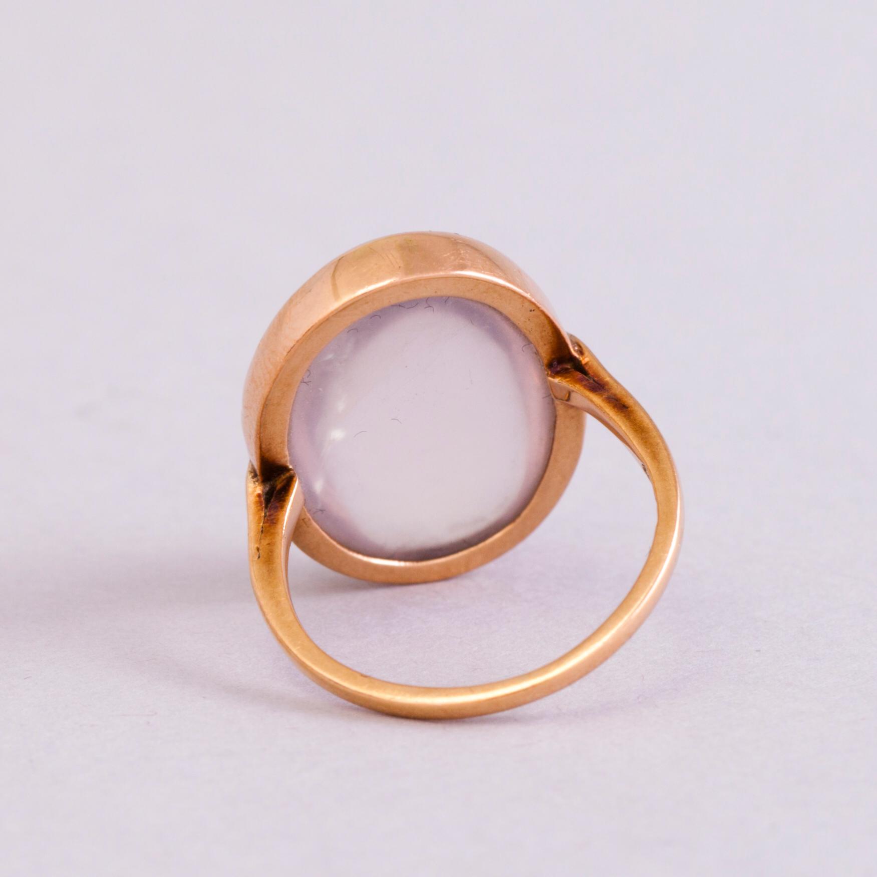 A 1950s three piece jewellery set with 14K gold and rose quartz.