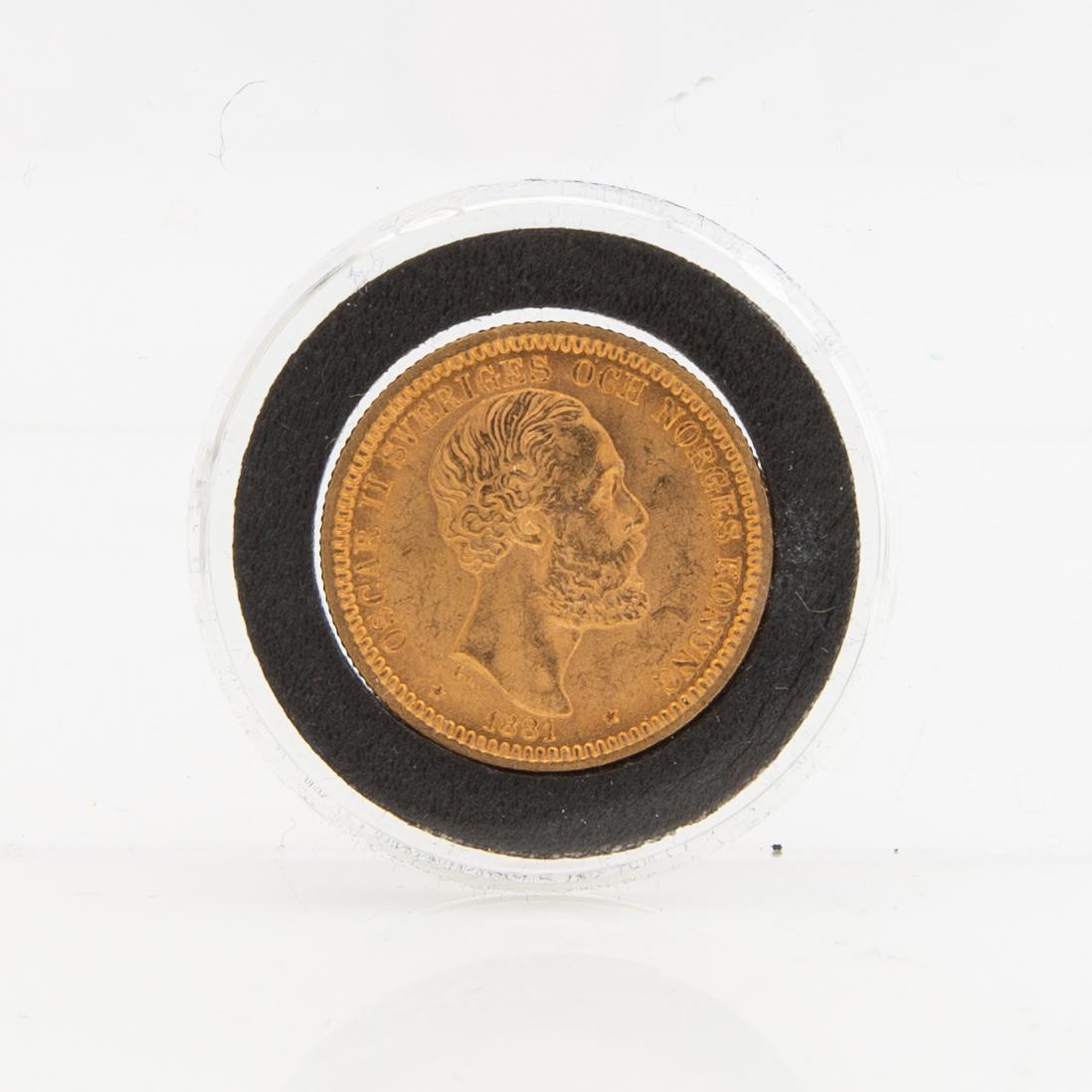 Guldmynt Sverige, Oscar II 20 kr, 1881.