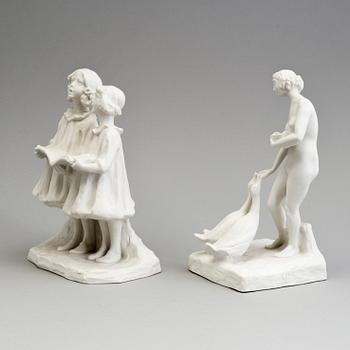 ALICE NORDIN, TWO PARIAN GROUPS, Gustavsberg 1918 and 1923.