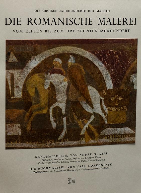 UNIVERSUM DER KUNST. 6 vol, Verlag C.H Beck, München and Romanische- Gotische Malerei, 2 vol. Skira.